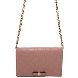 GUCCI Signature Guccissima Wallet on Chain Bag Pink